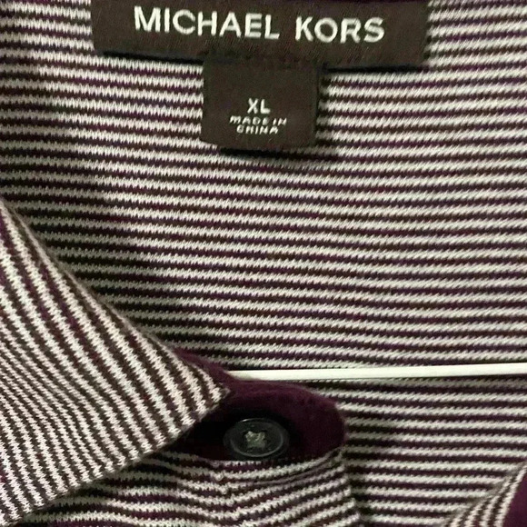 Michael Kors Pull Over Purple Stipe Shirt Size XL - Picture 2 of 3